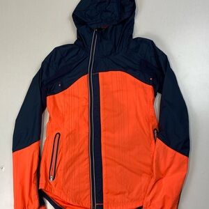 Lululemon Navy and Orange Get Up and Glow Activewear Jacket